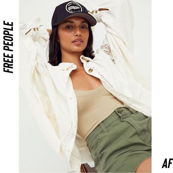 FREE PEOPLE LOUISA JACKET IVORY NWT LARGE - Picture 4 of 9